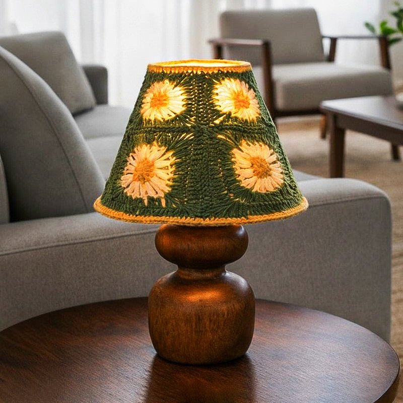 Astero Signature Wooden Table Lamp - Green