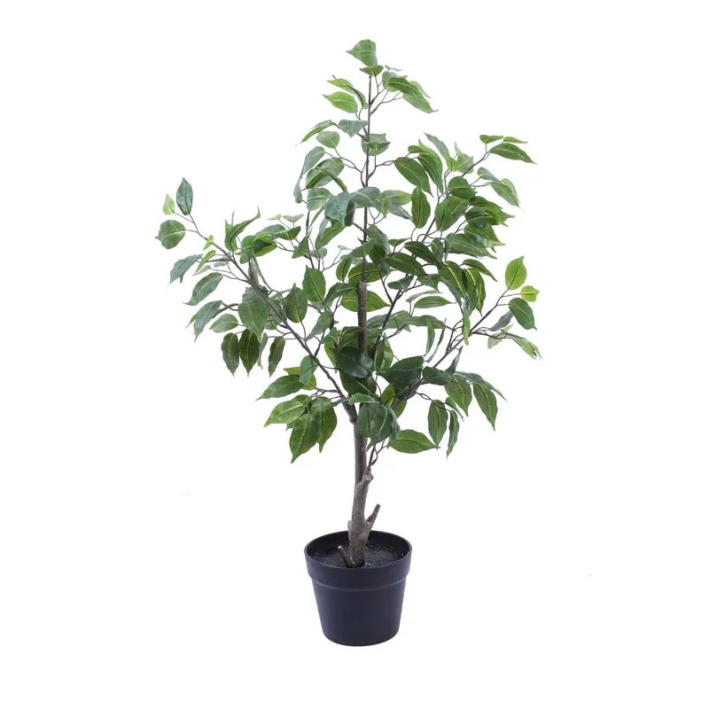 Artificial Realistic Ficus Plant With Black Plastic Pot - 3 Feet media 3