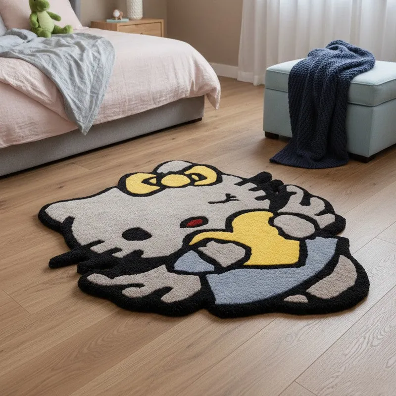 Hello Kitty Wool Carpet - Grey,Yellow media 3