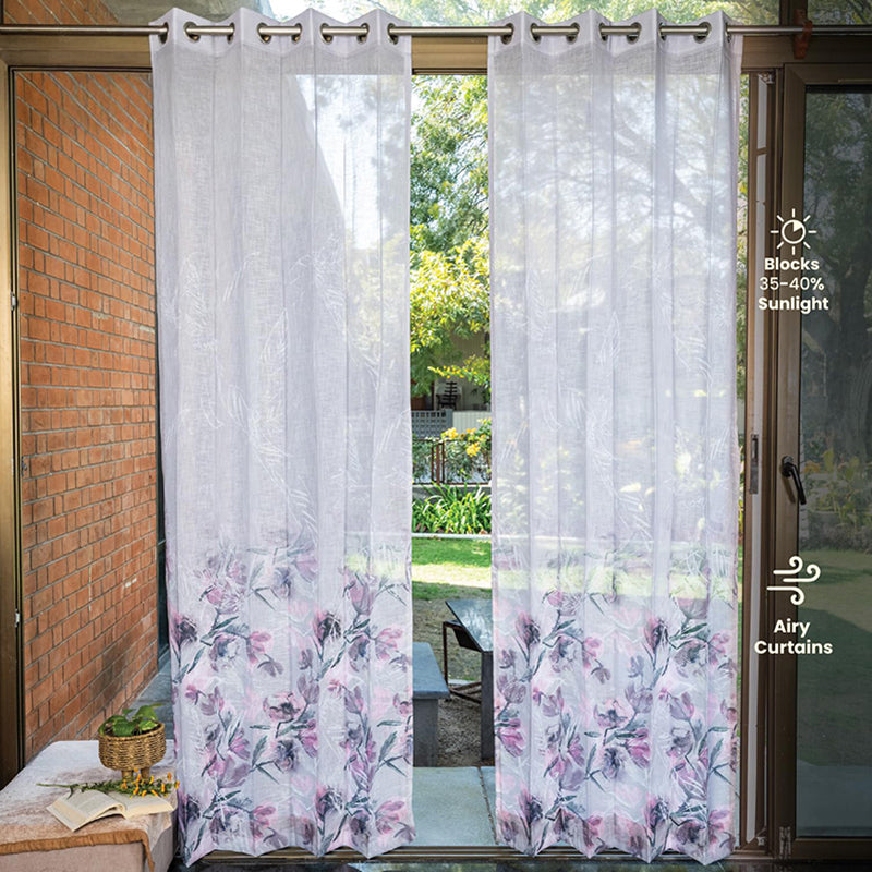 Urban Space Winter Crocus Curtain (Pink Sheer) - Set Of Two media 3