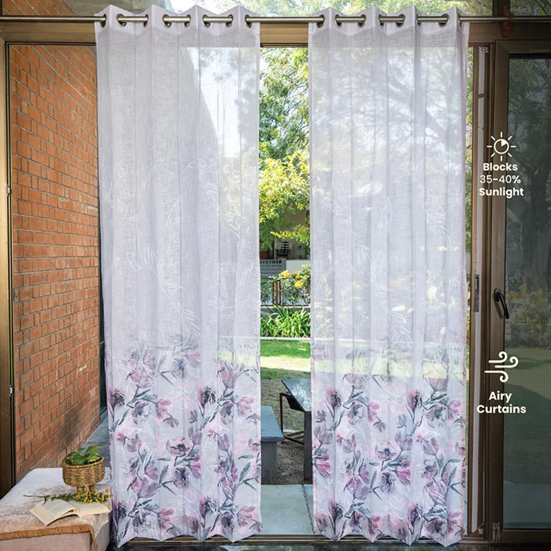 Urban Space Winter Crocus Curtain (Pink Sheer) - Set Of Two media 3