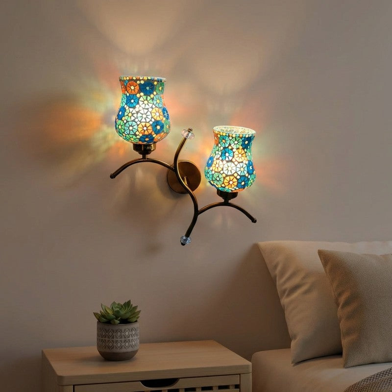 Glowspire Twin Glass Wall Lamp - Multicolor