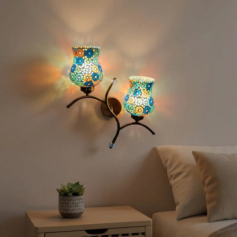 Glowspire Twin Glass Wall Lamp - Multicolor media 1