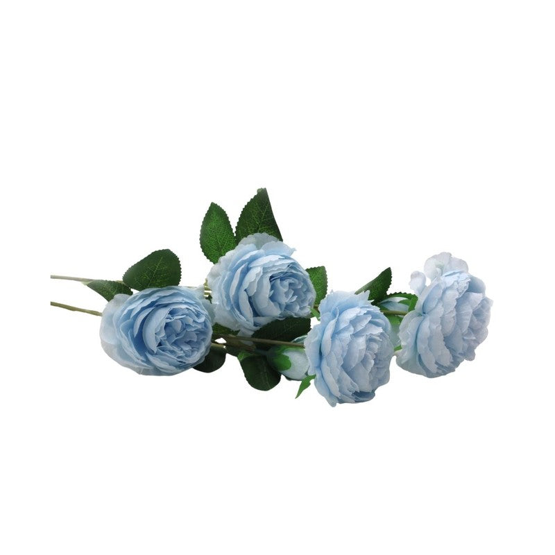 Lifelike Artificial Rose Flower With Natural Touch (Blue) - Set of Three media 4