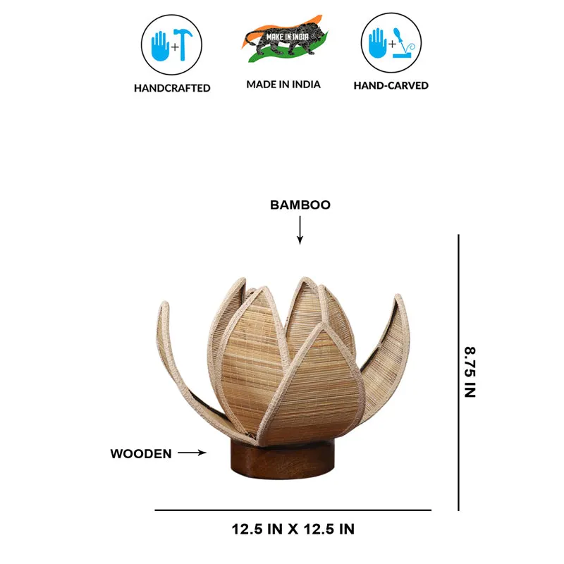 Aurelix Bamboo Rose Table Lamp - Beige media 7