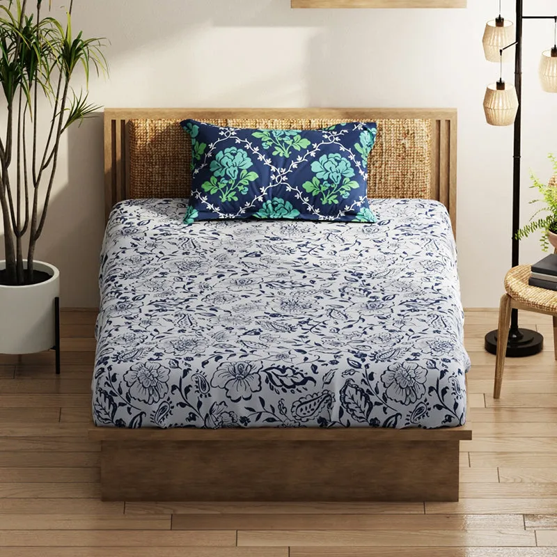 Fiddler Flow Floral Microfiber Bedsheet - 120 GSM media 3