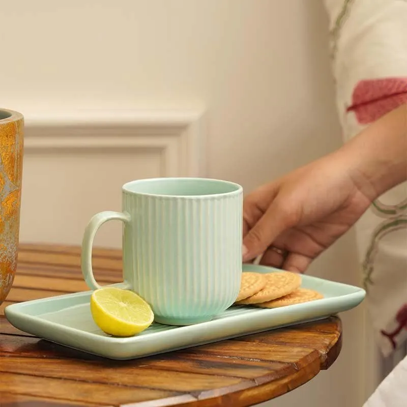 Cristie Ribbed Mug And Tray Set (Mint) - Set Of Two media 1