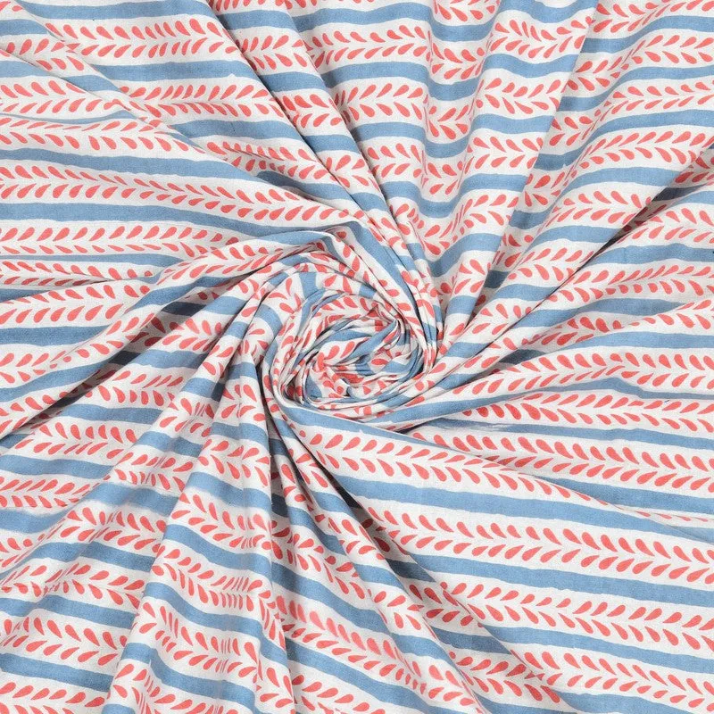 Formis Cotton Bedsheet (Orange,Blue) - 240 TC media 5