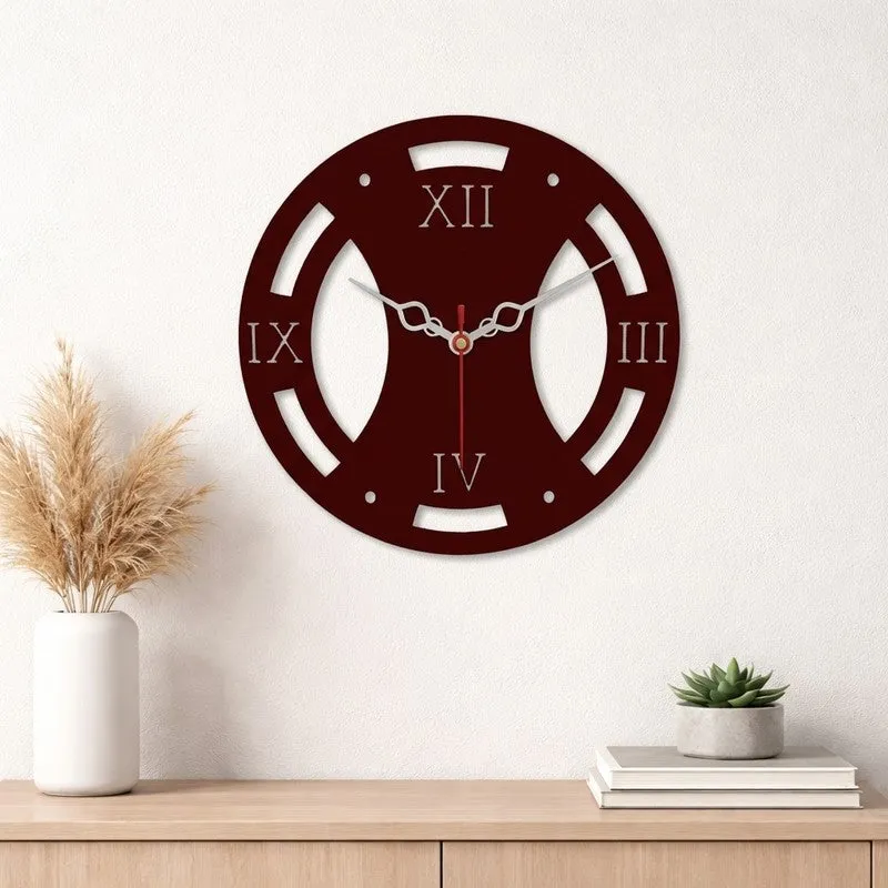 Heritage Maroon Wooden Wall Clock media 1