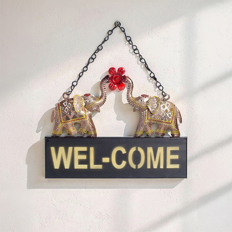 Elephant Welcome Iron Wall Accent media 5