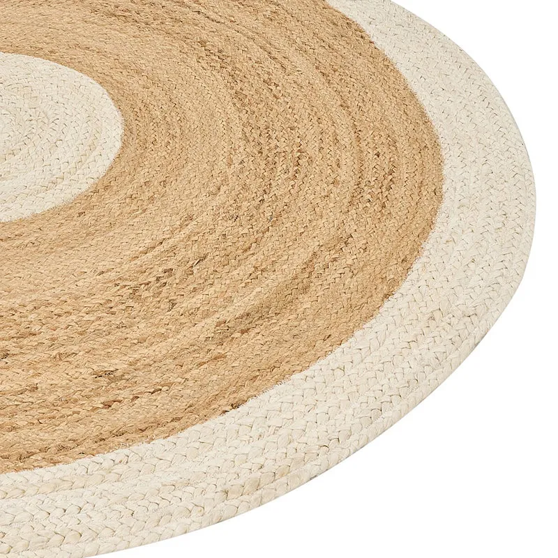 Spiral Craft III Braided Jute Area Rug - White, Beige media 4