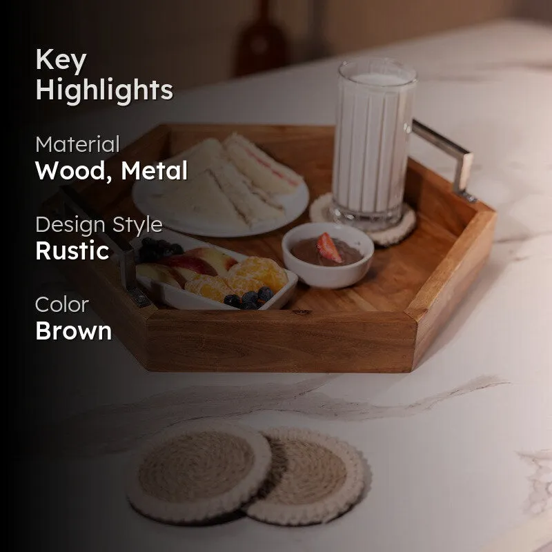 ChefServe Wood Serving Tray - Brown media 2