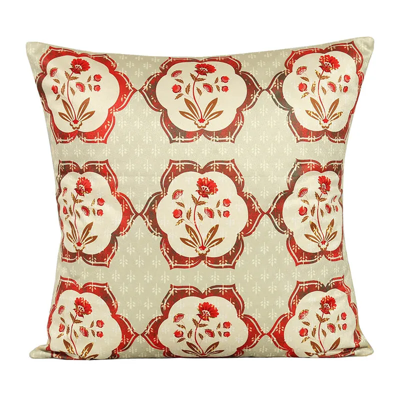 India Circus Ancient Gajaraja Printed Velvet Cushion Cover - Set Of Five media 7