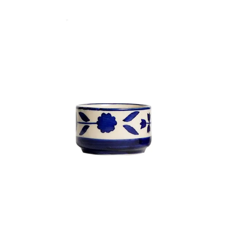 Culinova Ceramic Dip Bowls (Blue,White ,40 mL Each) - Set Of Four media 4