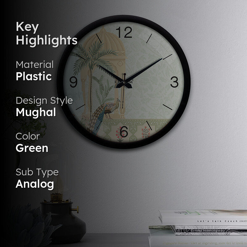 Ishantra Peacock Analog Wall Clock media 2