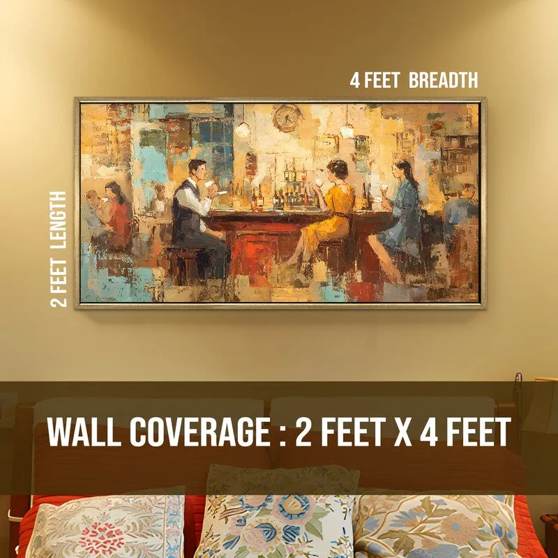 Golden Gather Canvas Wall Painting With Frame media 8