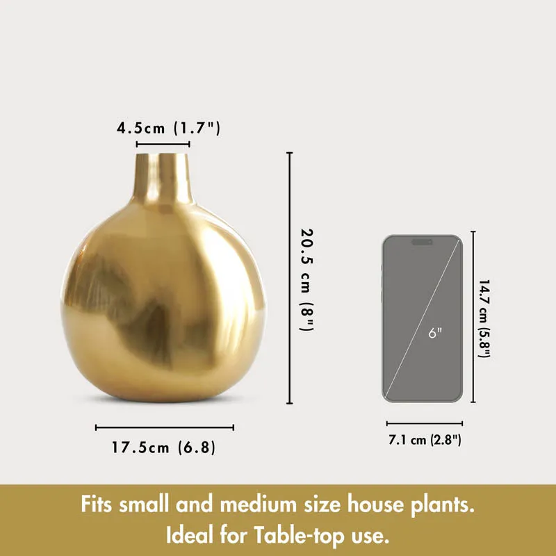 Sheen Metal Golden Flower vase - Shiny Gold media 6