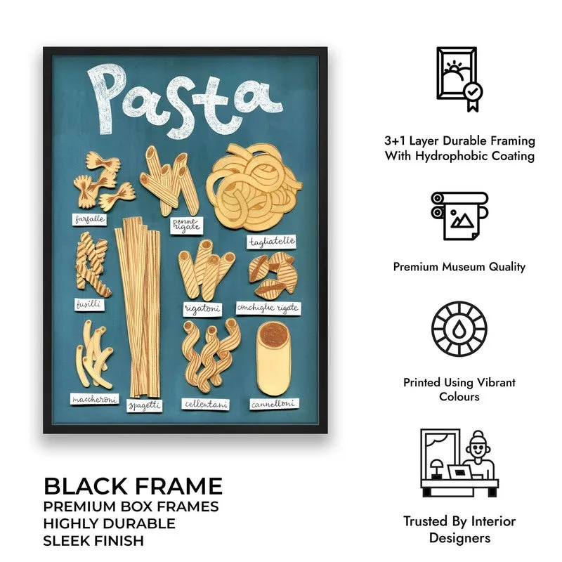 Sades Of Pasta Archival Canvas Wall Art - Black media 10