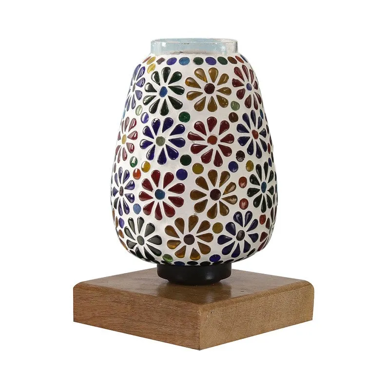 Auren Glass Table Lamp With Wooden Base - Multicolor media 6