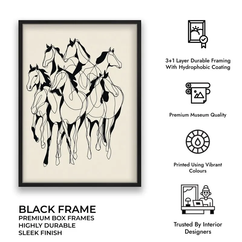 Horse in Harmony Wall Painting With Black Frame media 10
