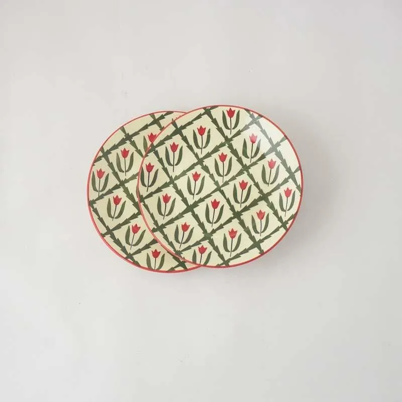 Dianthus Ceramic Quarter Plates - Set Of Two media 4