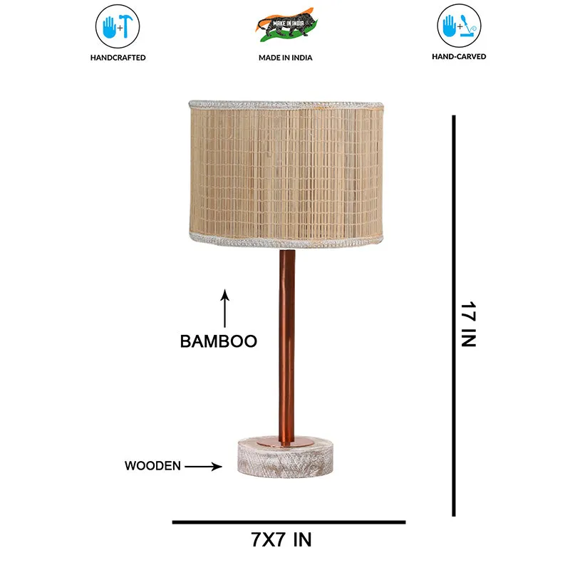 Bambou Rodin Wooden Table Lamp - Beige,Copper,White media 7