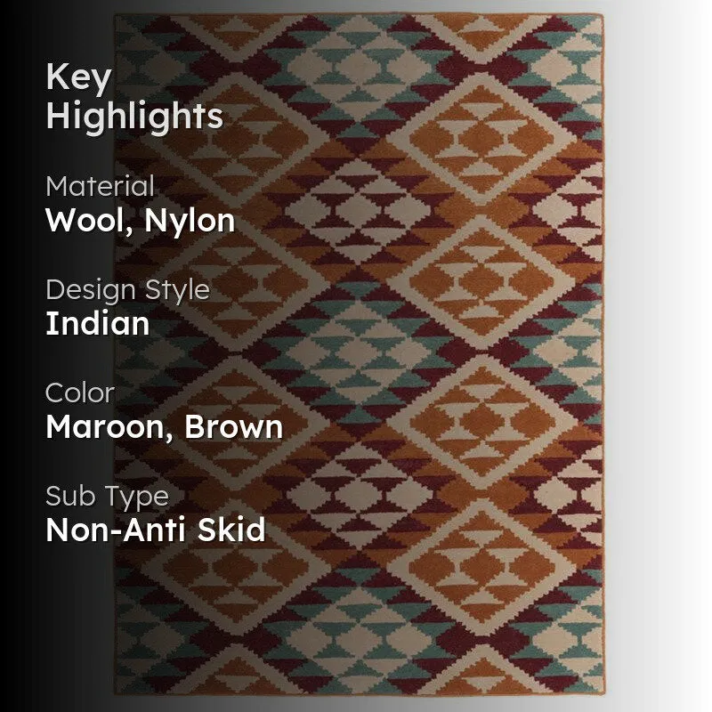 Belladonna Hand Tufted Geometric Wool & Nylon Carpet - Maroon media 2