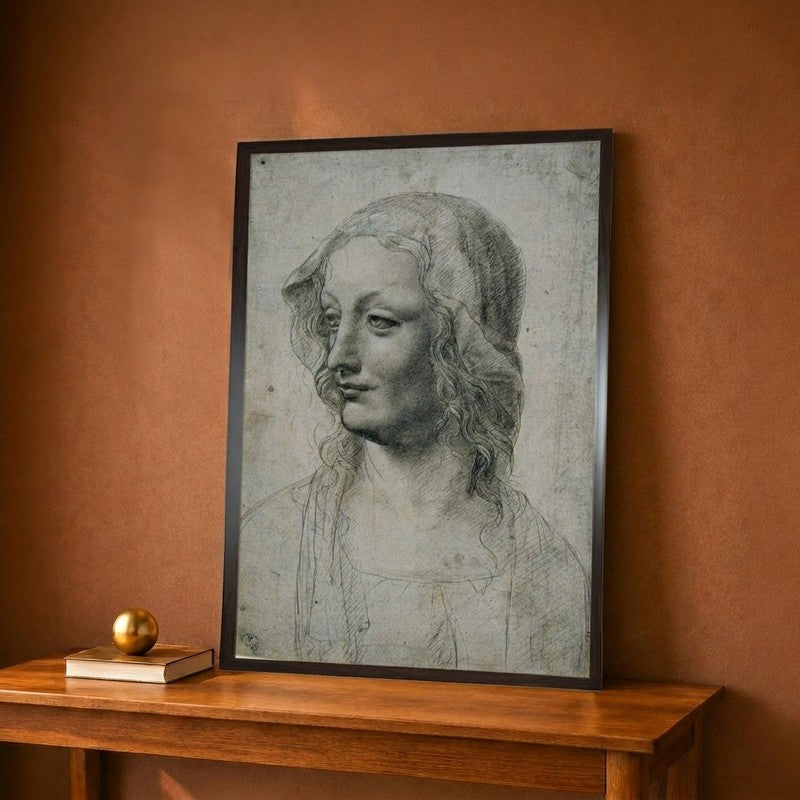 Maestro Della Pala Sforzesca Female Head With Veil Perhaps Canvas Wall Painting - 12 x 18 Inches