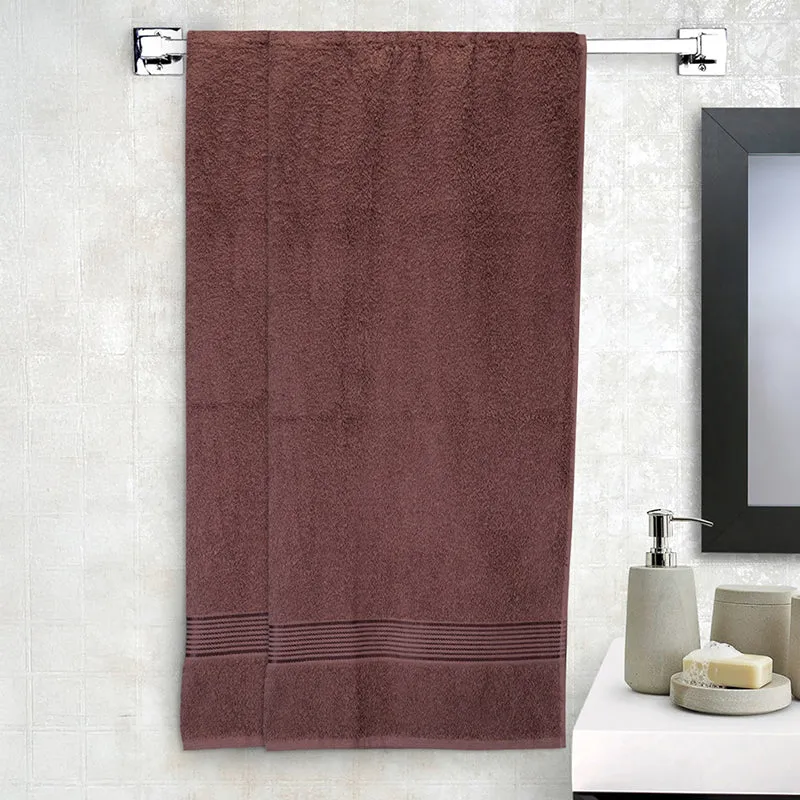 Nuage Cotton Bath Towel (Brown) - Set Of Two media 1