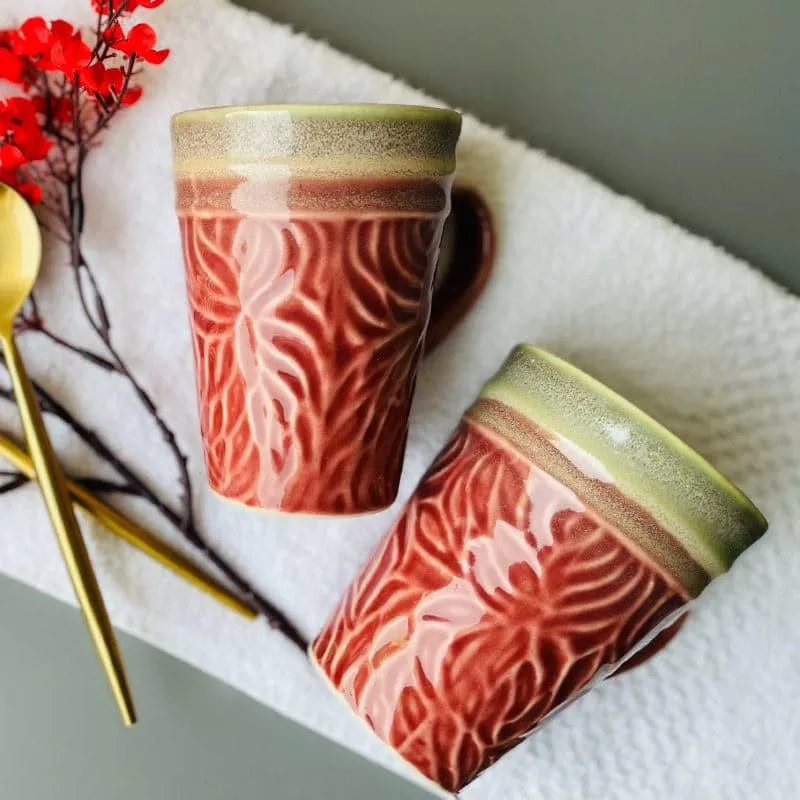 Mari Ceramic Coffee Mug (300 mL Each) - Set of Two media 1