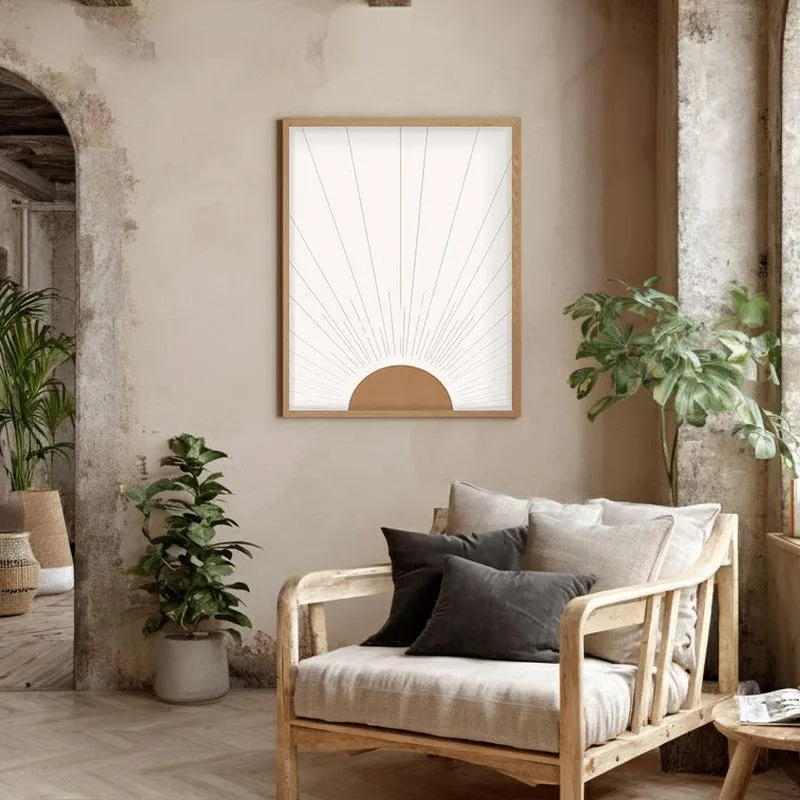 Radiant Calm Canvas Wall Painting With Brown Frame media 5