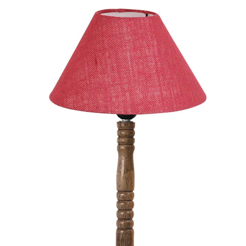 Loft Gleam Table Lamp With Carved Wooden Base - Red,Brown media 5