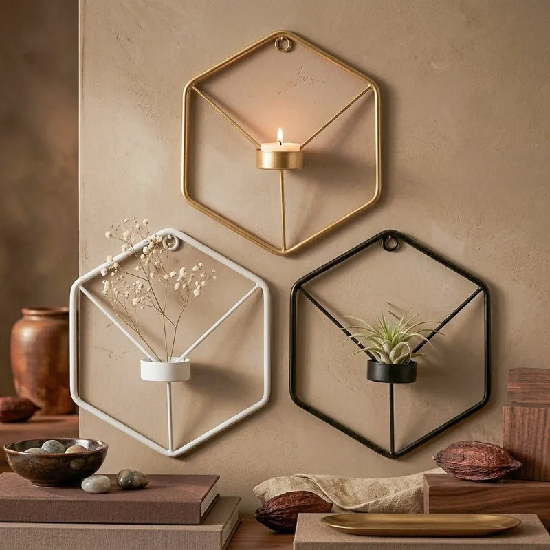 Hexagrid Multi Candle Holder - Set Of Three media 3