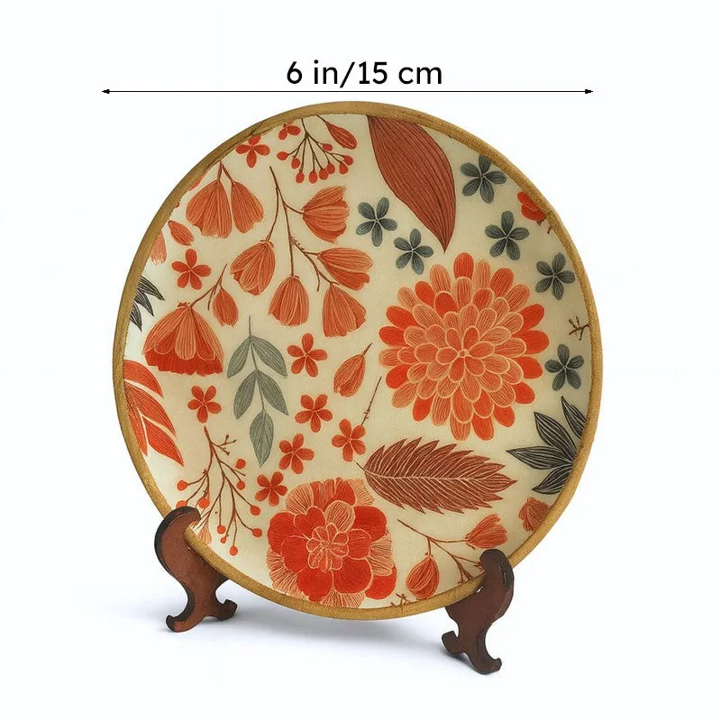 Floral Harmony Wooden Wall Plate with Stand media 6
