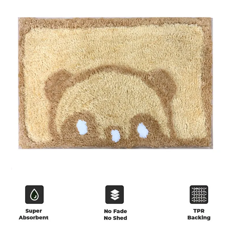Fluffy Panda Microfiber Bat Mat - Beige media 6