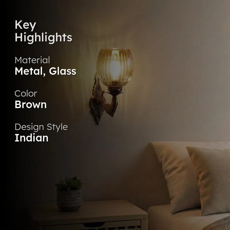 Elegant Glow Antique Glass Wall Lamp media 2