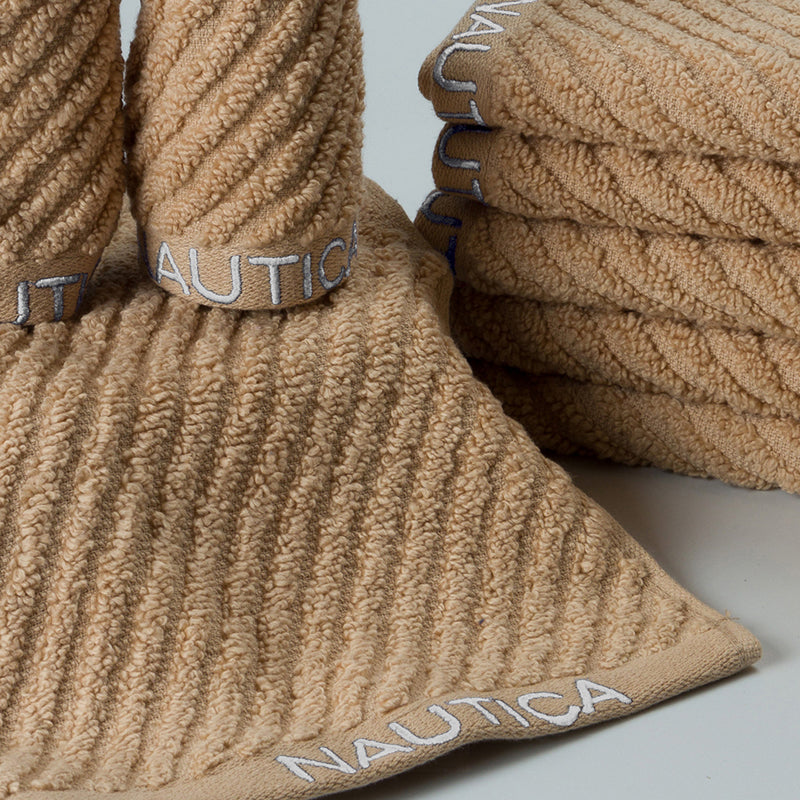 Nautica Riviera Soft Cotton Face Towel (Light Tan) - Set Of Eight media 3