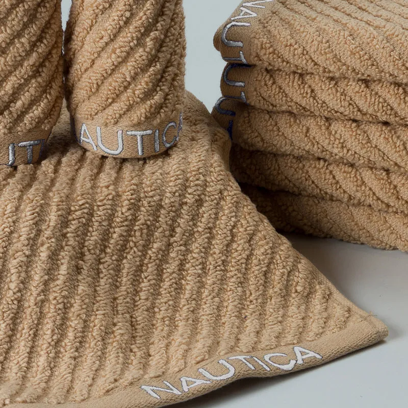 Nautica Riviera Soft Cotton Face Towel (Light Tan) - Set Of Eight media 3