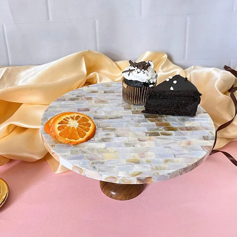 Mer-Maison Mother Of Pearl Cake Stand media 4