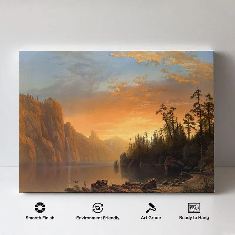 Sunet Near Forest Canvas Wall Painting - Gallery Wrap media 4