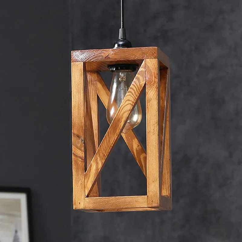 Korra Single Wooden Ceiling Lamp media 1