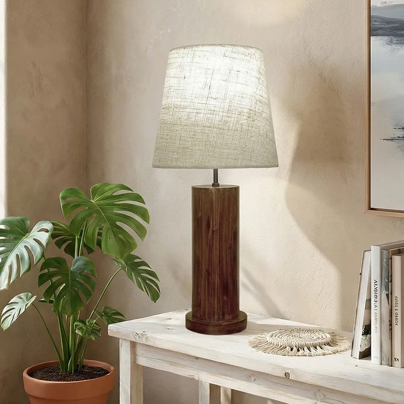 Imago Jute Table Lamp - Brown,White media 1
