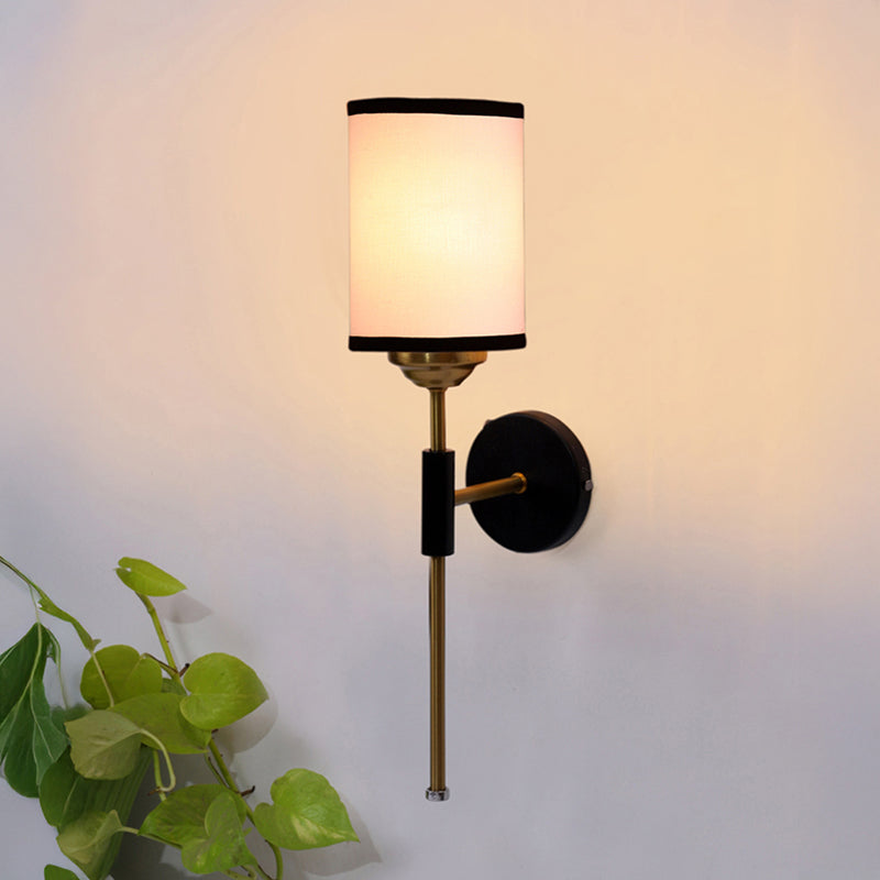 Beryll Edge Cylindrical Steel & Cotton Wall Lamp