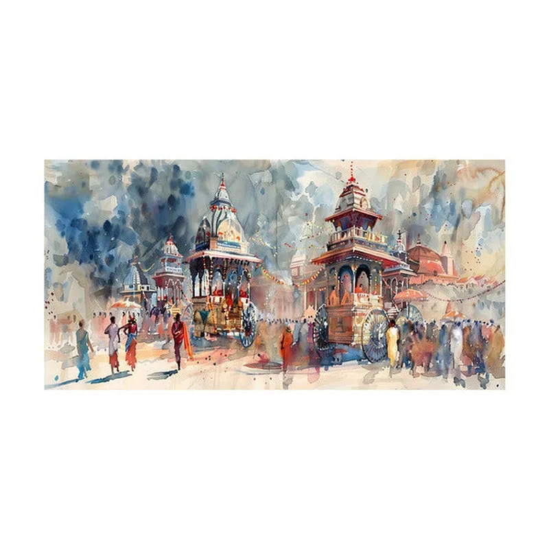 Jagannath Rath Yatra Festivities Poly Canvas Wall Painting media 4
