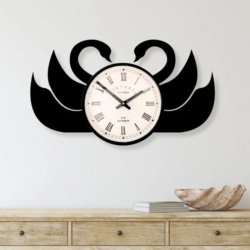 Swan Steel Analog Wall Clock - Black media 1