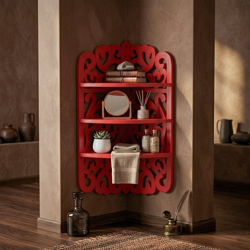 Alderidge Corner Floating Shelf - Red media 4