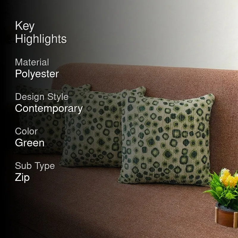 PixelMosaic Cushion Cover (Green) - Set Of Three media 2
