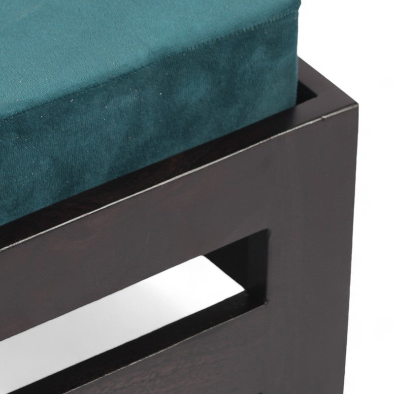 Nirox Sheesham Wooden Bench with Stool (Blue) - Two Piece Set media 5