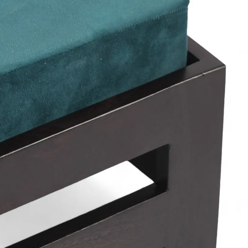 Nirox Sheesham Wooden Bench with Stool (Blue) - Two Piece Set media 5