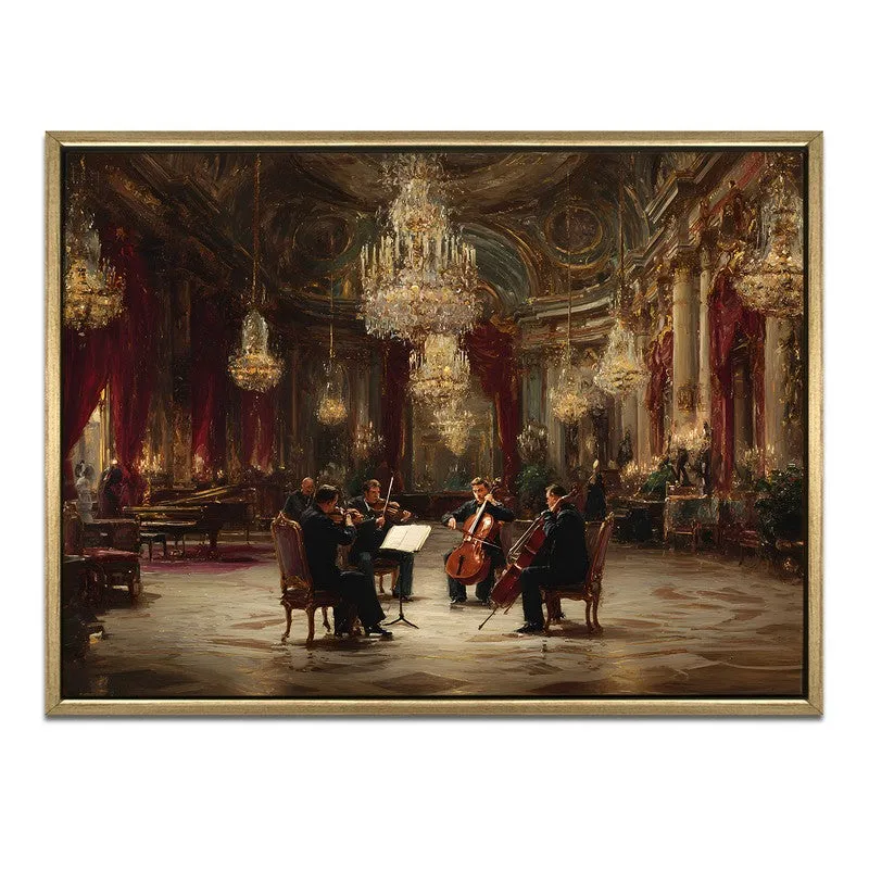 Majestic Quartet Canvas Wall Painting With Frame media 3